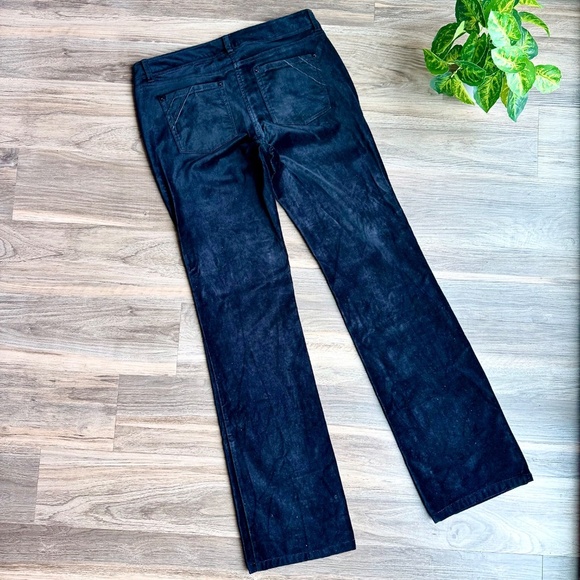White House Black Market BLANC Velvet Black Bootcut Low Rise Pants Size 4R - Picture 13 of 14